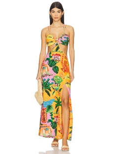 Kulani Kinis Beaded Cut Out Maxi Dress revolve小众新款 黄色