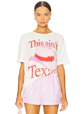 The Laundry Room THIS AIN'T TEXAS LOVE 宽松T恤 白色 y2k