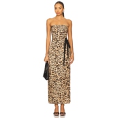 Agua 新品 Bendita 长裙棕黄色REVOLVE CINEFILA 冬季