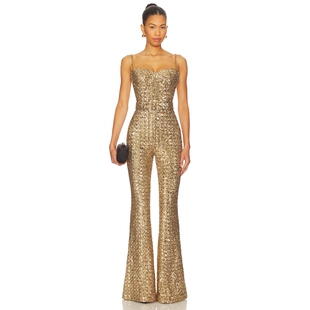 Merabi 美式 LUCINDA 金属金色 休闲风REVOLVE小众 连身裤 Nadine