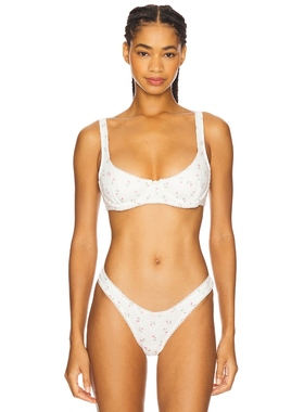 For Love & Lemons 爱柠檬 ELLIANA 钢圈胸罩 白色 REVOLVE小众新