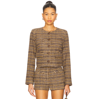 Central Park West BILLIE 小香风外套 棕色 格纹REVOLVE春季新品