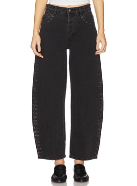 [冬季新品]ROLLA’S金属铆钉装饰宽松牛仔裤丹宁长裤REVOLVE