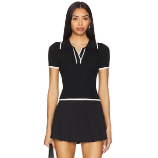 学院风上装 ALL THE WAYS黑色polo领针织衫 REVOLVE 店铺主推