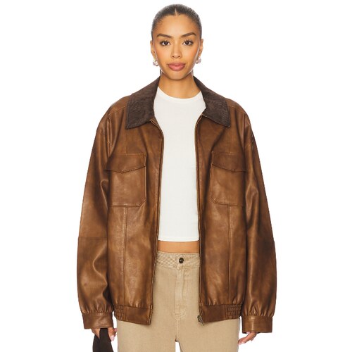 [秋冬新品]Show Me Your Mumu MAVERICK 夹克棕色运动复古REVOLVE