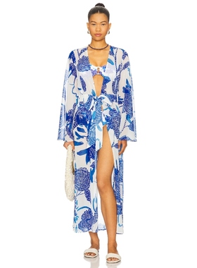 MILLY VINCE BRUSHWORK FLORAL CHIFFON 裙子 蓝色 y2k辣妹风REVO