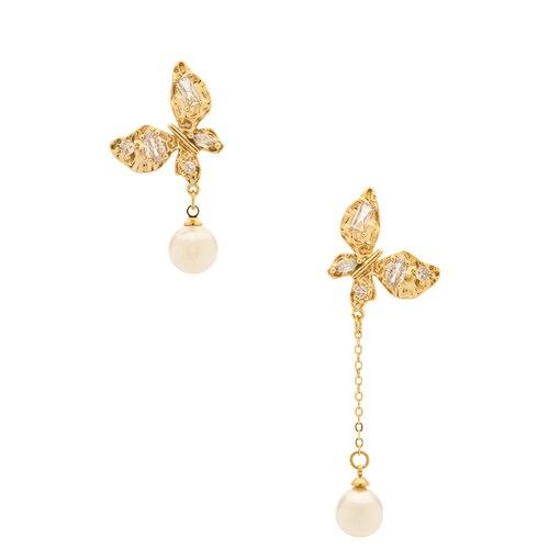Natalie B Jewelry FLUTTER 垂褶耳饰 金属金色 REVOLVE小众新款