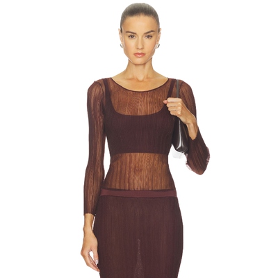 SIMKHAI LEONIE 长袖上装 棕色REVOLVE小众新款