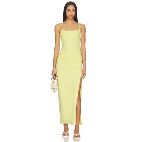 Susana Monaco STRING GATHERED SLIT 连衣裙 revolve小众新款