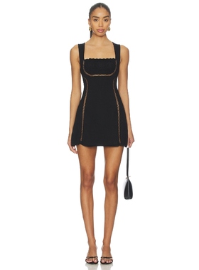 Frankies Bikinis ELLIE CLOUD KNIT MINI 裙子 黑色REVOLVE小众