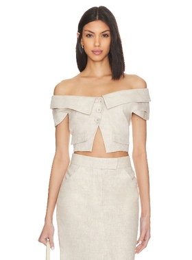 dandan同款 L'Academie 露肩短袖T恤辣妹风上衣revolve时尚