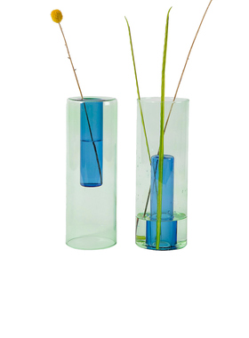 Block Design Large Reversible Glass Vase 绿色revolve小众新款