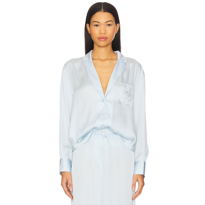 For Love & Lemons 爱柠檬 EVERDAY 睡衣上装 Baby BlueREVOLVE小