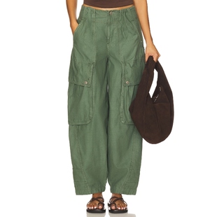 Free People美式 复古工装 多口袋阔腿裤 新品 裤 REVOLVE 冬季