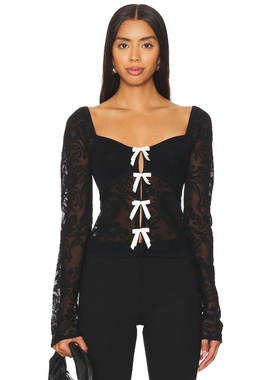 [冬季新品]MAJORELLE MYLA 上装长袖上衣 黑色REVOLVE小冬季保暖