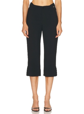 [冬季新品]Victoria Beckham 长裤 黑色 美式休闲风REVOLVE小众