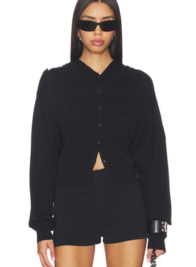 NIIHAI 开衫 黑色revolve小众新款冬季保暖