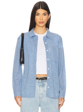 [冬季新品]Guest In Residence 羊绒针织开衫 上装 蓝色REVOLVE