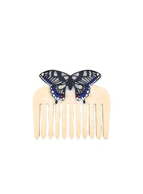 Solar Eclipse Hand-painted Swallowtail Pocket Comb  revolve