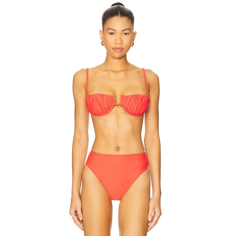 Montce Swim PETAL 钢圈比基尼上装 红色y2k辣妹风REVOLVE