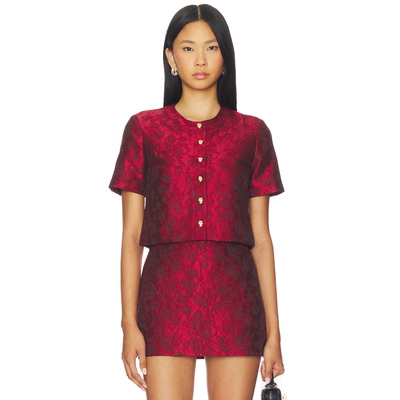 [春季新品]Amanda Uprichard BRASWELL上装酒红色REVOLVE小众新款