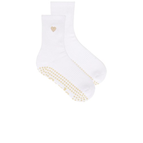 Souls. Beige Heart Grip Socks 白色REVOLVE小众新款