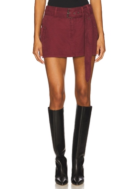 AFRM CHIPPY 半身裙 酒REVOLVE小众新款
