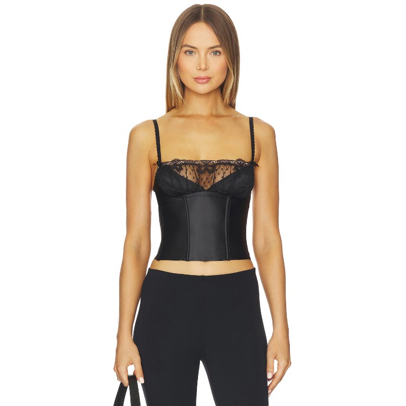For Love & Lemons 爱柠檬 PAPILLON 紧身胸衣 黑色REVOLVE小众新