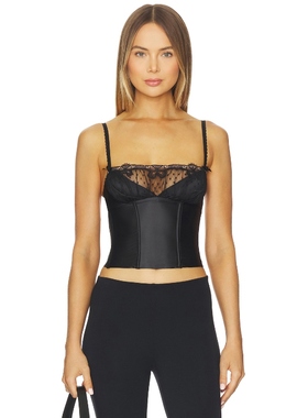 For Love & Lemons 爱柠檬 PAPILLON 紧身胸衣 黑色REVOLVE小众新