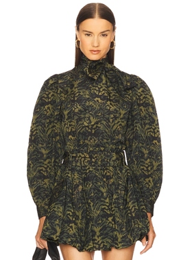 [冬季新品]Ulla Johnson GIORGIA 衬衫 绿色REVOLVE小众