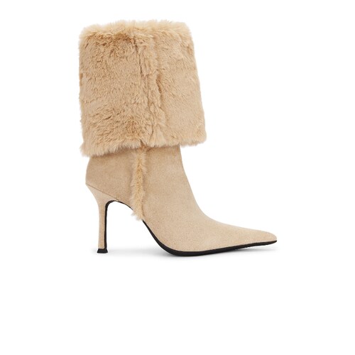 Jeffrey Campbell 靴子米色女款高跟鞋毛绒棉靴REVOLVE新款