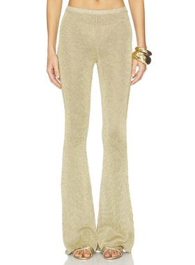 Leslie Amon DORE 长裤 revolve小众新款 金属金色