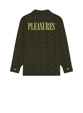[冬季新品]Pleasures LEAF 拉链衬衫 绿色REVOLVE小众