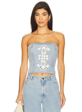 [冬季内搭]The Wolf Gang EL TORO 无带上装蓝色辣妹风REVOLVE