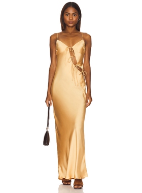 LIONESS ABOUT A GIRL 裙子 棕黄色 性感风REVOLVE小众新款