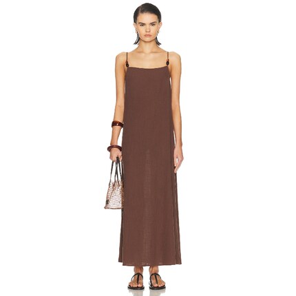Staud LAURA 裙子 棕色REVOLVE小众新款