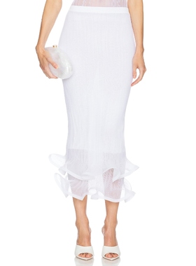 [冬季新品]SIMKHAI KELSO 半身裙 白色REVOLVE小众新款
