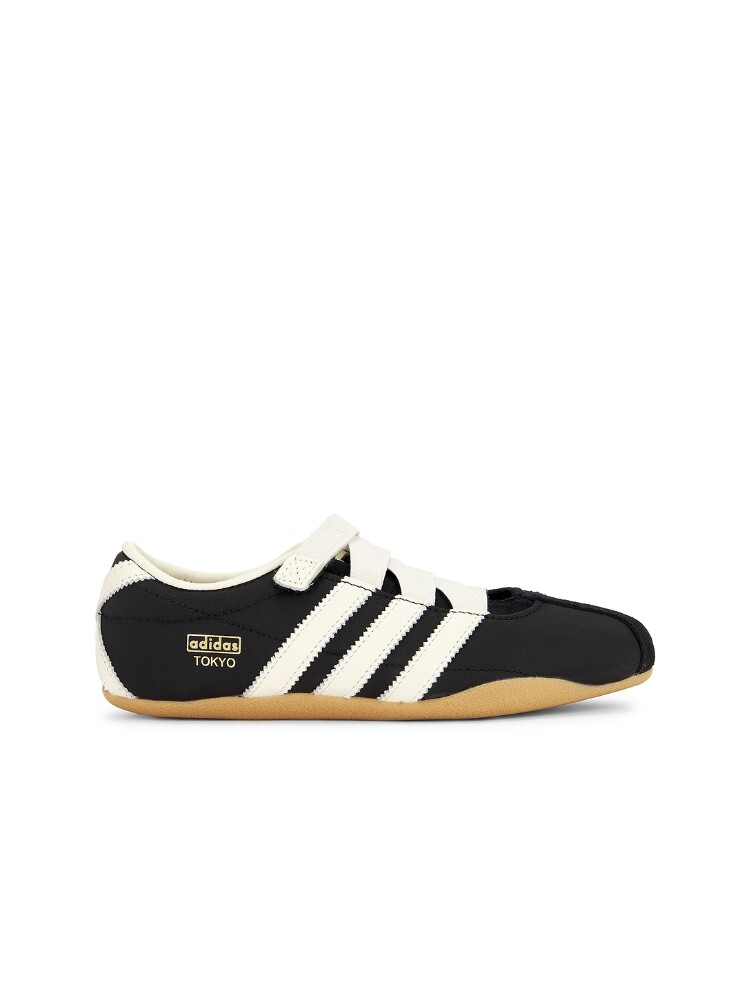 adidas Originals黑色皮革运动鞋复古风魔术贴休闲球鞋REVOLVE