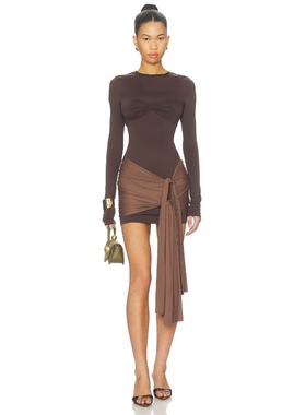 LIONESS MIDNIGHT MINI 裙子 巧克力色 性感风REVOLVE小众新款