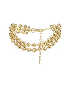 Lele Sadoughi DIANA TRIPLE ROW 短项链 revolve小众新款 金属金