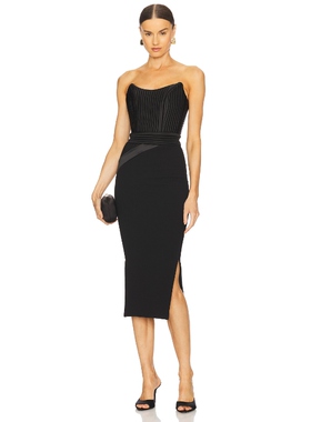 Zhivago REINE 中长款连衣裙 黑色REVOLVE小众新款