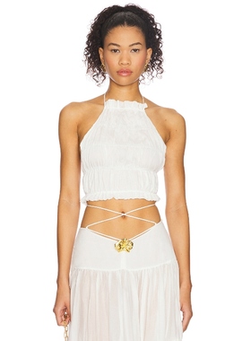 CIN CIN SPICE RUCHED 上装 白色REVOLVE小众新款