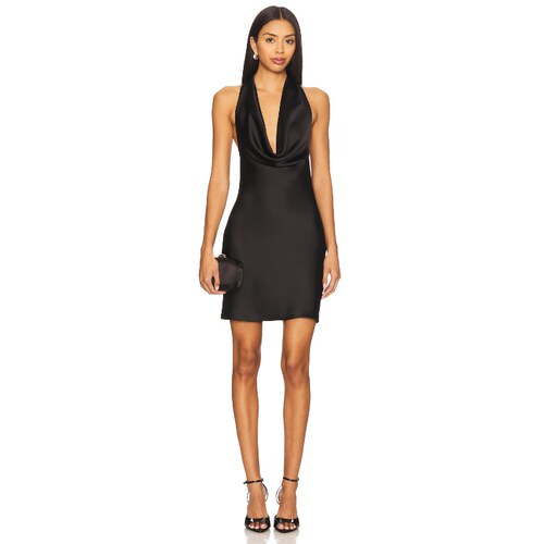 Norma Kamali 诺玛 卡玛丽 Halter Drape Mini Dress 黑色REVOLVE