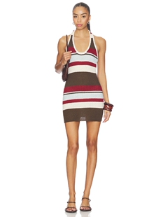 短裙REVOLVE SNDYS多色条纹连衣裙条纹挂脖辣妹修身 店铺主推