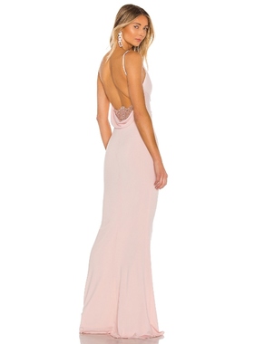 Katie May辣妹露背吊带连衣裙晚宴礼服长款拖地修身REVOLVE裙子