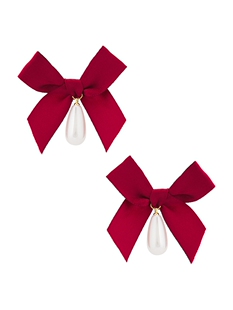 petit moments BOW 垂褶耳饰 revolve小众新款 粉色