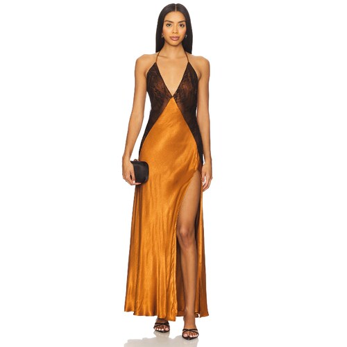 Bardot ESTRELLA 吊带连衣裙 Burnt Orange,BlackREVOLVE小众新款
