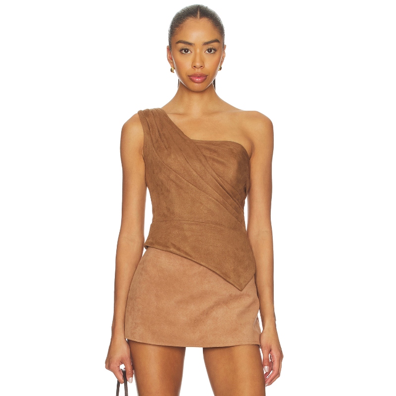 Zuleyha Kuru MAUD 上装 棕色 y2k辣妹风REVOLVE小众新款