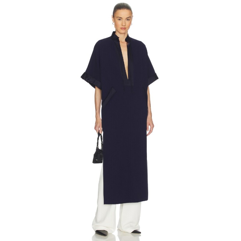 Helsa 深V领短袖衬衫深蓝26SS早秋新品 REVOLVE