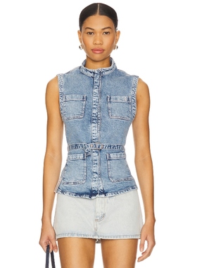 Icon Denim KELLY 背心 蓝色 y2k辣妹风REVOLVE小众新款